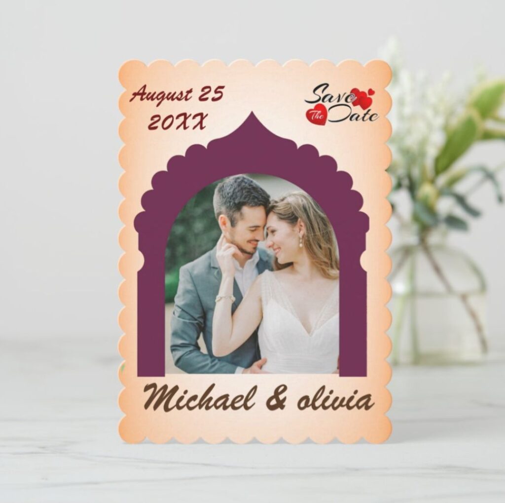 Modern elegant custom photo Zazzle save the date card for wedding