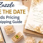 Zazzle save the date cards pricing and shipping guide with elegant wedding stationery design