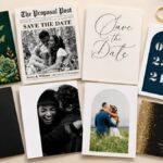 Collection of Cheap save the date cards including photo, minimalist, luxury, and newspaper-style wedding card designs